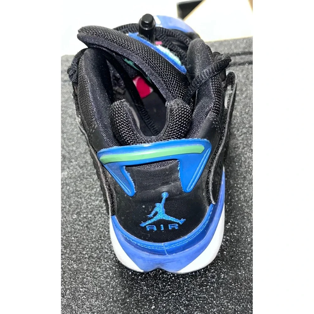 Jordan 6 Rings Blue Black Patent Leather Youth Size 7Y Sneakers 323419-014